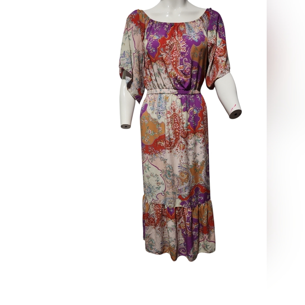 Vibrant Paisley Print Dress